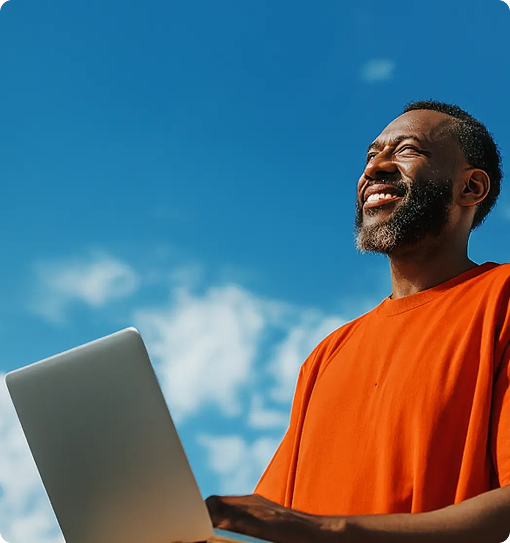 man with laptop